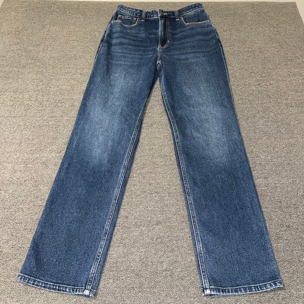 Hollister Ultra High-Rise 90s Straight Jeans Womens 4 Long Blue Dark Wash Casual
